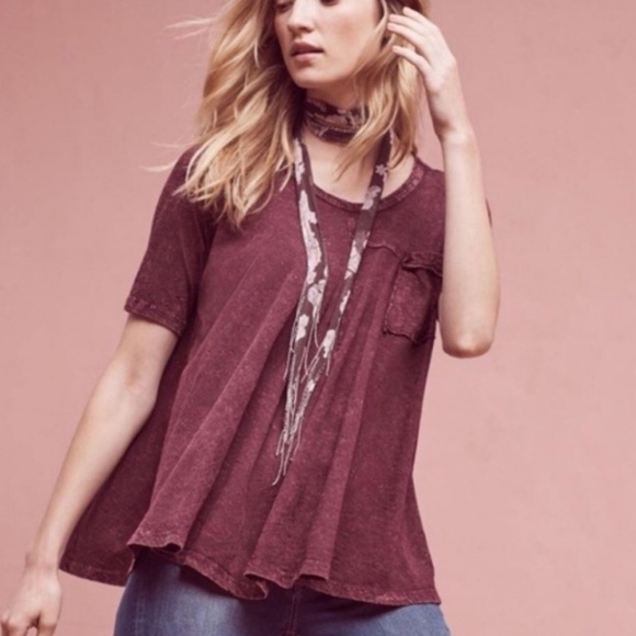Anthropologie Tops - Eri + Ali Waterfall Pocket Washed Out Tee